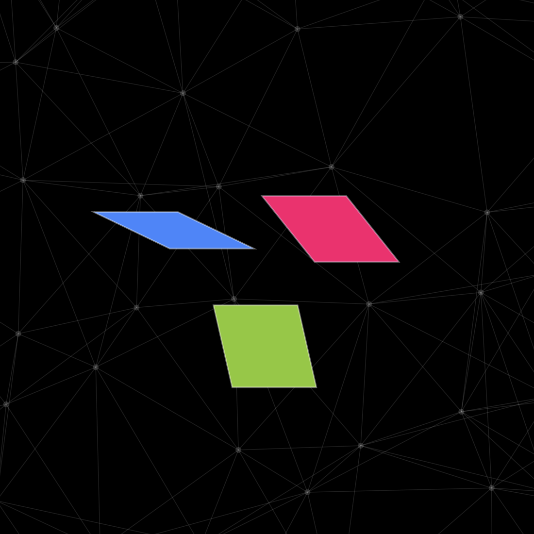 Rhombus tile family — three rhombuses at different angles